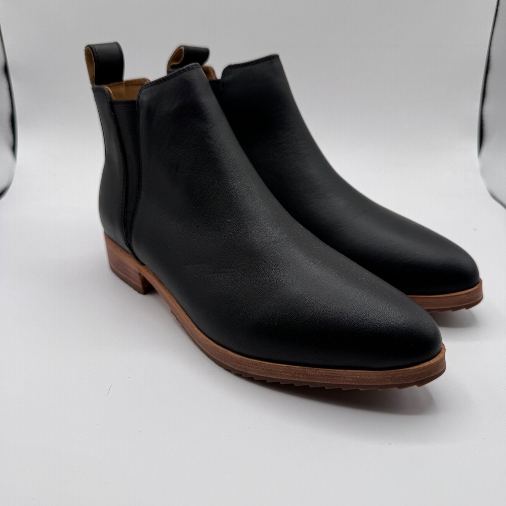 Nisolo‎ Eva Everyday Chelsea Boot Black Leather Women's 6.5 Pointed Toe Pull-On